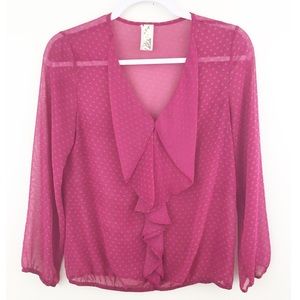Francesca’s Sheer Flowy Blouse Size Small